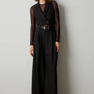 Pantaloni con pinces e cintura