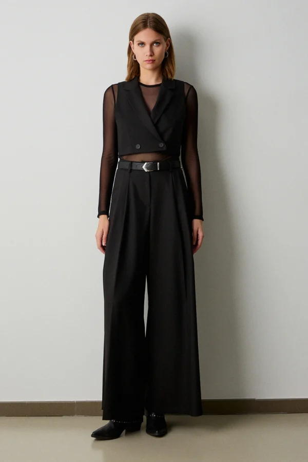 Pantaloni con pinces e cintura - Image 3